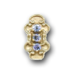 N608 14K TANZANITE SLIDE SPACER WITH FLEUR DE LIS 
